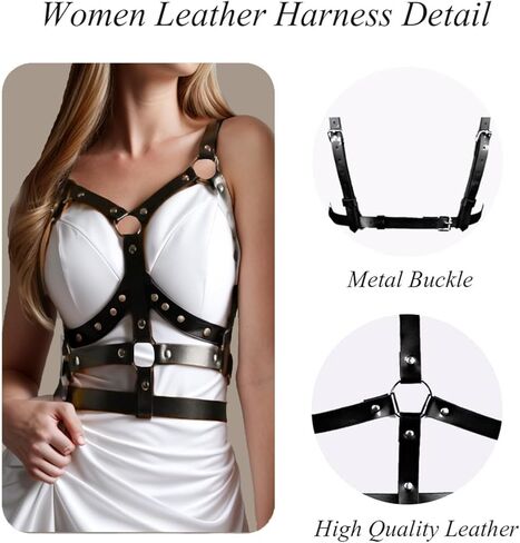 حزام خصر عصري من الجلد للنساء، حزام قابل للتعديل مع دائرة قوطية لإكسسوارات الحفلات للنساء والفتيات in Kuwait