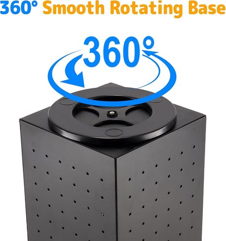 ماجي باج حامل عرض بيغبورد مع 24 خطاف، 4 جوانب دوارة لعرض الحلقان والمجوهرات، رفوف لعرض سلسلة المفاتيح والعروض الحرفية وبائعي التجزئة، 4 انش × 4 انش × 12 انش (اسود) in Kuwait