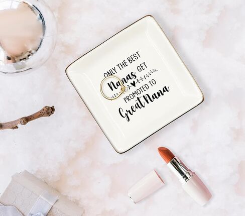 WODMIS 242-Hh-Ssp Aunt Gifts Ceramic Jewelry Tray, Only The Best Aunts Get Promoted To Great Aunt Jewelry Plate Dish, New Aunt Ring Trinket Dish, Aunt Pregnancy Announcement Gifts For,Gifts For Aunt in Saudi Arabia