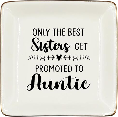 WODMIS 242-Hh-Ssp Aunt Gifts Ceramic Jewelry Tray, Only The Best Aunts Get Promoted To Great Aunt Jewelry Plate Dish, New Aunt Ring Trinket Dish, Aunt Pregnancy Announcement Gifts For,Gifts For Aunt in Saudi Arabia