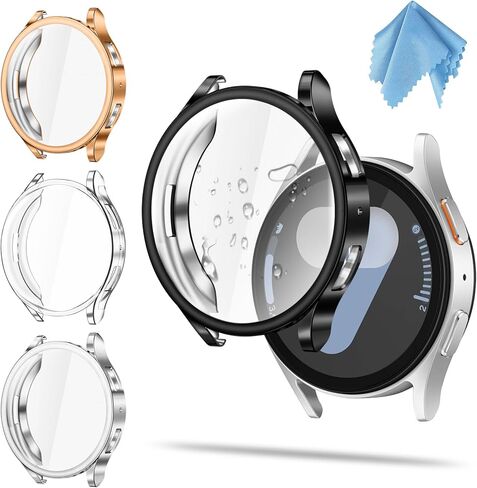 Fintie 4 Pack Cases Compatible with Samsung Galaxy Watch 8 40mm 2025, Premium Soft TPU Screen Protector All-Around Protective Bumper Shell Cover, Black/Silver/Rose Gold/Clear in Kuwait