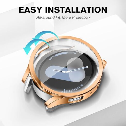 Fintie 4 Pack Cases Compatible with Samsung Galaxy Watch 8 40mm 2025, Premium Soft TPU Screen Protector All-Around Protective Bumper Shell Cover, Black/Silver/Rose Gold/Clear in Kuwait