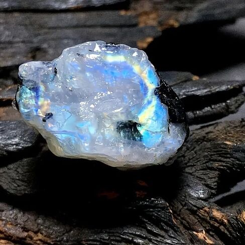 بلورات Zenkeeper Moonstone الخام وأحجار الشفاء للسقوط، أحجار كريمة خشنة لصناعة المجوهرات، والشفاء، والتأمل، والريكي (3 قطع) in Kuwait