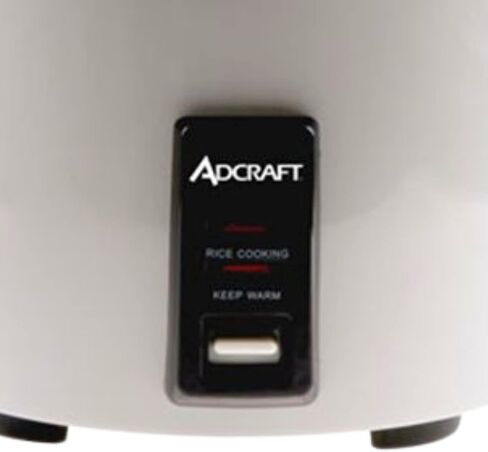 جهاز طبخ الأرز الكهربائي عالي التحمل من Adcraft بسعة 30 كوبًا وشوكة كبيرة الحجم، وغطاء من الفولاذ المقاوم للصدأ مع جزء داخلي من الألومنيوم، سعة 30 كوبًا، أبيض in Kuwait
