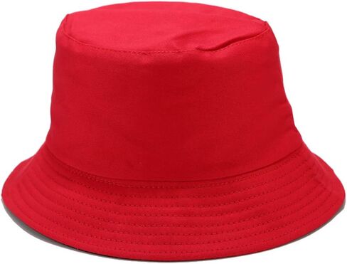 Solid Color Bucket Hat Suede Classic Fisherman Hats Winter Reversible Packable Cap, Brown in Kuwait