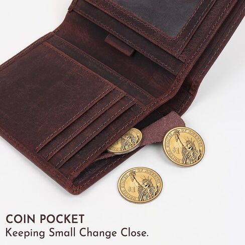 FOXHACKLE Slim Bifold Leather Wallet for Men with Secret Hidden Pocket and Coin Pocket, Dedicated SIM and Ejector Pin Slot | RFID Blocking Men’s Wallet with Separate Bill Section(Blue Tannish) in Saudi Arabia