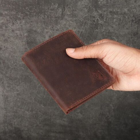 FOXHACKLE Slim Bifold Leather Wallet for Men with Secret Hidden Pocket and Coin Pocket, Dedicated SIM and Ejector Pin Slot | RFID Blocking Men’s Wallet with Separate Bill Section(Blue Tannish) in Saudi Arabia