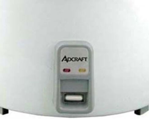 جهاز طبخ الأرز الكهربائي عالي التحمل من Adcraft بسعة 30 كوبًا وشوكة كبيرة الحجم، وغطاء من الفولاذ المقاوم للصدأ مع جزء داخلي من الألومنيوم، سعة 30 كوبًا، أبيض in Kuwait