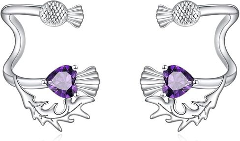 CRMAD Scottish Thistle/Daisy/Bee/Cherry Blossom/Lily Earrings for Women Sterling Silver Flower Studs Earrings Jewelry for Women in Kuwait