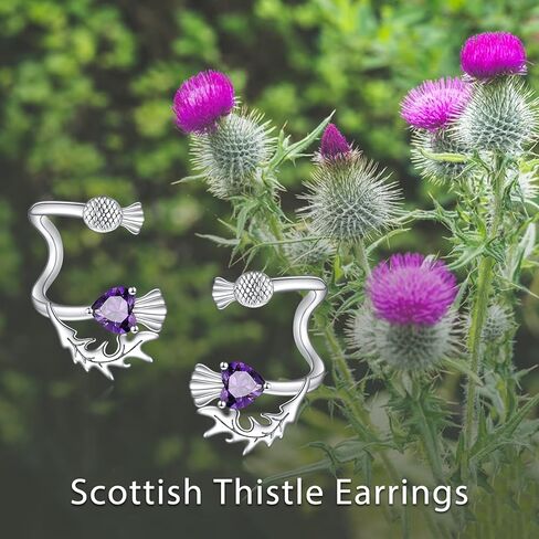 CRMAD Scottish Thistle/Daisy/Bee/Cherry Blossom/Lily Earrings for Women Sterling Silver Flower Studs Earrings Jewelry for Women in Kuwait