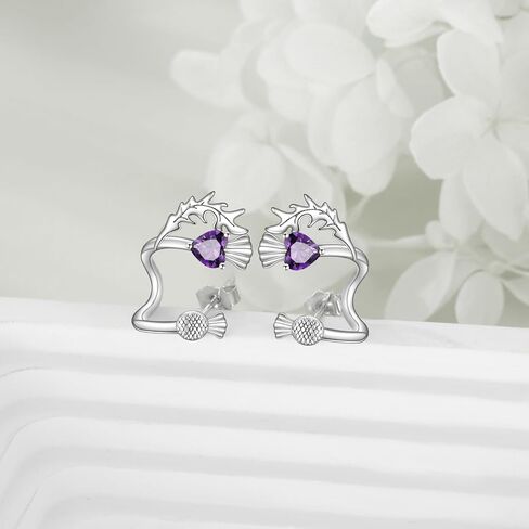 CRMAD Scottish Thistle/Daisy/Bee/Cherry Blossom/Lily Earrings for Women Sterling Silver Flower Studs Earrings Jewelry for Women in Kuwait