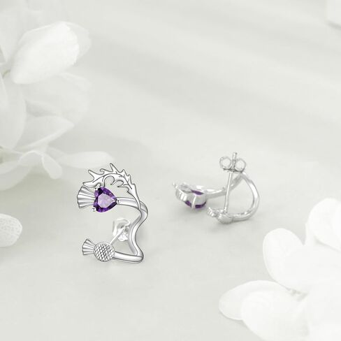 CRMAD Scottish Thistle/Daisy/Bee/Cherry Blossom/Lily Earrings for Women Sterling Silver Flower Studs Earrings Jewelry for Women in Kuwait