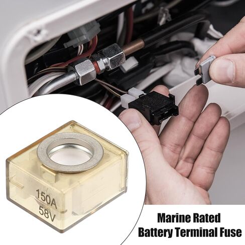 X AUTOHAUX Waterproof 150A Marine Rated Battery Fuse Terminal Fuse Only 58V DC Maximum in Saudi Arabia