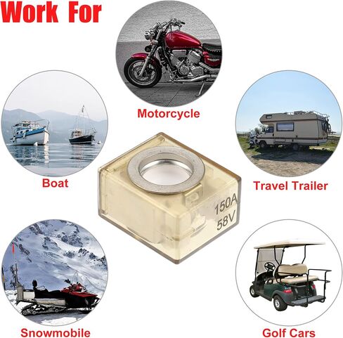 X AUTOHAUX Waterproof 150A Marine Rated Battery Fuse Terminal Fuse Only 58V DC Maximum in Saudi Arabia