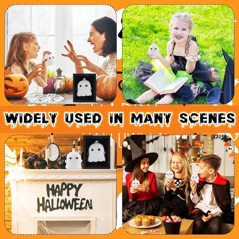 Adopt a Ghost in a Gift Box 2024 New Cute Little Pocket Ghost Mini Knitted Ghost Doll with a Tiny Scroll 3 Creative Ghost Funny Sticker Gift for Halloween Decoration Lover Ghost Story Friends Family in Saudi Arabia