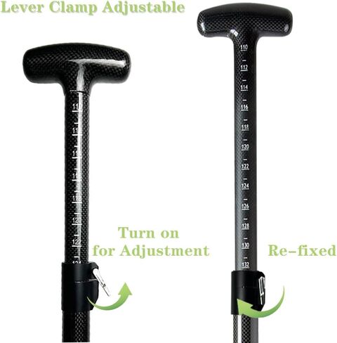 Z&J SPORT Adjustable Dragon Boat Paddle, IDBF Approved Boat Oars, Carbon Fiber Paddle Adjustable T Handle with Adjuster for Dragon Boat Paddler (Range: 43"-52" /110cm-132cm) in Kuwait