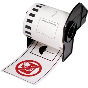 BETCKEY - Black/Red on White Continuous Labels Replace for Brother DK-2251 (2-3/7" x 100'), Use with Brother QL-800, QL-810W, QL-820NWB Printers [2 Rolls]