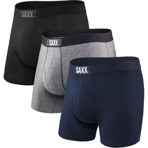 Saxx Undewear Co. Men's Ultra Super Soft Boxer Briefs Core 3 Pack with Built-in Pouch Support