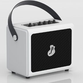 JUSTPRO Mini Guitar Amp Combo, 5W Electric Guitar Amplifier Rechargeable, Wireless Portable Guitar Practice Amp with 7 Types Effects, Supports AUX, REC, Bass and Treble Volume Control