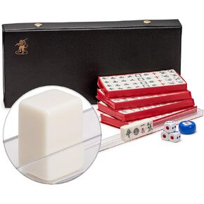 Yellow Mountain Imports Mini American Mahjong Travel Game Set with Nylon Case, Racks, Wind Indicator and Dice