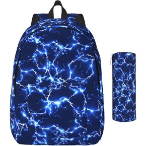 حقيبة ظهر للأولاد حقيبة ظهر زرقاء لايتنينج للأولاد، قطعتان من حقيبة ظهر قماش لايتنينج وحقيبة أقلام من البولي يوريثين، مجموعة حقيبة ظهر رائعة للأطفال للأولاد، حقيبة ظهر للطلاب في المرحلة الابتدائية المتوسطة والثانوية، كبيرة 17.7 بوصة in Kuwait