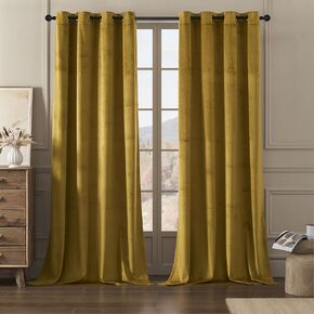 Dark Green Velvet Curtains 90 inches long Room Darkening Curtains Thermal Insulated Curtains Luxury Soundproof Curtains for Living Room Bedroom, Elegant Soft Velvet Grommet Curtains 2 Panels