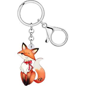 Acrylic Cartoon Fox Keychain Charms Cute Jewelry For Women Girls Bag Wallet Car Charms