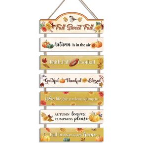 HLNIUC Outdoor Fall Decor; Fall Decorations for Home; Welcome Sign for Front Door Outside; Fall Wreath; Autumn Decor; Fall Porch Decor; Welcome Home Decor Gifts; Farmhouse Fall Decor Hanger