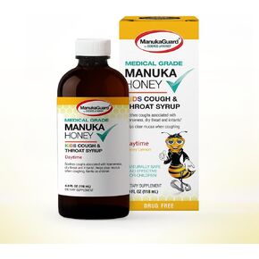 ManukaGuard Kids Nighttime Manuka Honey Throat Syrup, MGO 400