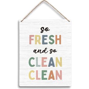 So Fresh and So Clean Clean Bathroom Hanging Wooden Signs 8x10, Bathroom Wall Decor, Kids Bathroom Decor, Bathroom Signs Decor, Bathroom Decor, Laundry Room Decor