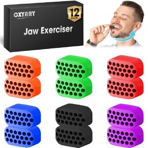 6PCS Jaw Exerciser for Men & Women, 3 Resistance Levels, Silicone Jawline Exerciser, Jaw Trainer Strengthener, Jawline Shaper, Red+Blue+Black( U.S. Patent in Application Process)