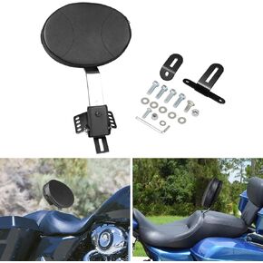 AUFER Adjustable Plug-in Driver Rider Backrest Kits Custom Made Compatible with for 1997-2023 Touring Road King Street Glide Road Glide Electra Glide,Black