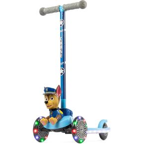 Kick Scooter for Kids, Self-Balancing 3 Wheeled Scooter with Light Up Wheels & Deck, Extra Wide Anti-Slip Deck, Rear Brake, Lean to Steer, Lightweight Design, for Kids 3 and Up, 75 LB Limit