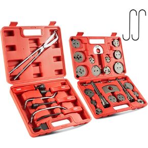 Orion Motor Tech 32pc Dual Brake Tools, 2 in 1 Caliper Compression Tool and Drum Brake Tool Kit, Brake Caliper Tool Kit and Drum Brake Tool with Brake Spring Tool Compressor Pliers Installer Remover