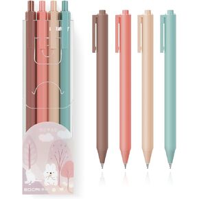 Gel Pens, 4 Pcs 0.5mm Black ink Pens Fine Point Smooth Writing Pens for Journaling, High-End Ink Pens for Office Desk Accessories, No Bleed&Smear, Cute Office School Supplies Gifts for Women