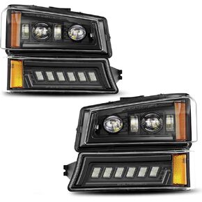 Z-OFFROAD LED Headlights Assembly DOT Approved with DRL Turn Signal Hi/Low Sealed Beam Side Marker Compatible with 2003-2006 Chevy Silverado Avalanche
