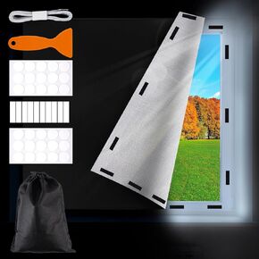 Blackout Shades DIY Curtains for Bedroom, 63"×57" Travel Portable Blackout Blinds Screen, Temporary Blackout Shade for Windows, 100% Temporary Blackout Window Cover