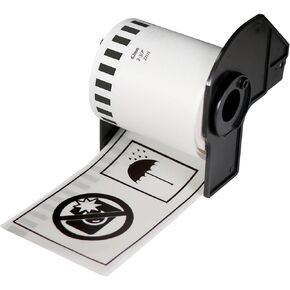 BETCKEY - Black on Clear Film Continuous Tape Replacement for Brother DK-2113 (2-3/7" x 50'), Use with Brother QL Label Printers [2 Rolls]