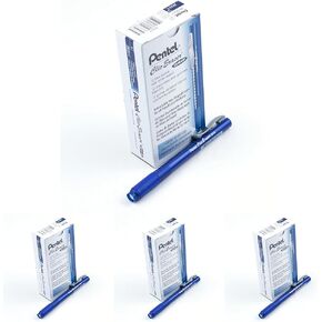 Pentel Clic Eraser Grip, Retractable Eraser, Black Barrel, Box of 12 (ZE22A)