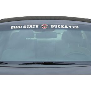 FANMATS 61524 NCAA - Ohio State Buckeyes Sun Stripe Windshield Decal 3.25 in. x 34 in. - Great Gift for Sports Fans - Works On Hard Surfaces - for Homes, Cars, Trucks, SUVs.