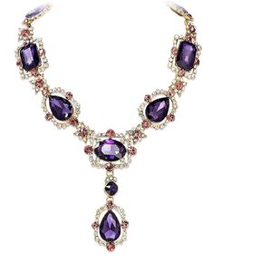 Flyonce Rhinestone Crystal Art Deco Costume Jewelry Bib Statement Chunky Collar Necklace for Women Girls in Saudi Arabia