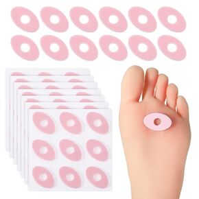 Sibba Callus Cushions Round Foam Padding 72 Pcs Corn Cushions Feet Toes Corn Removers Oval Foam Padding Sore Spots Patch Waterproof Self-Stick Adhesive Pads Soft Foot Stickers for Blisters Heel