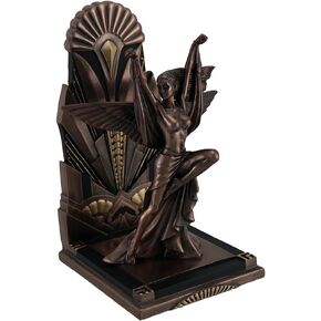 Veronese Design The Winged Woman Metallic Copper Finish Art Deco Single Bookend Statue