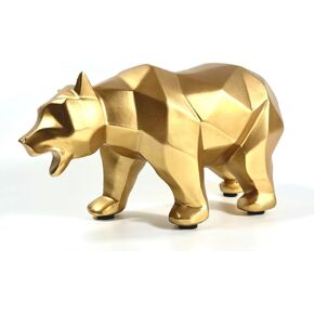 SMRTHMRT Abstract Geometric Sculptures,Creative Animals/Bear Statues Collectible Figurines for Home Office Decor Yards Garden Ornaments (White)