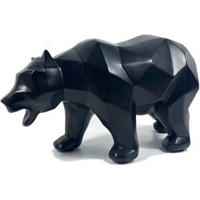 SMRTHMRT Abstract Geometric Sculptures,Creative Animals/Bear Statues Collectible Figurines for Home Office Decor Yards Garden Ornaments (White)