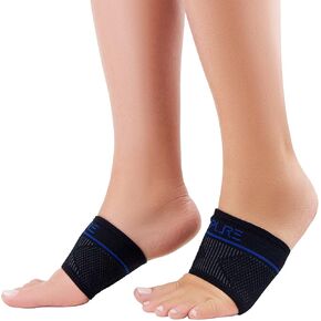 Plantar Fasciitis Arch Supports - Compression Bands for Plantar Fascia Pain Relief, Technical Arch Sleeves for Support - Great for Flat or Weak Arches, Heel Pain (L, Black)