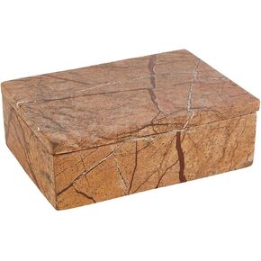 47th & Main Decorative Marble Box With Lid Storage Container, 6" L x 4.25" W x 2" H, Forest