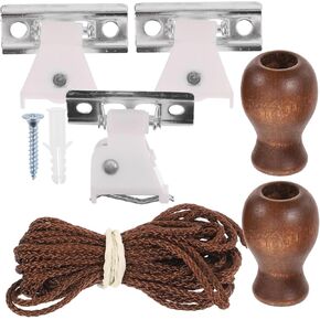 1 Set Bamboo Roller Blind Accessories Roller Blind Fitting Curtain Repairing Rope Curtain Repair Accessories Kit Blinds Parts Roller Blind Rope Curtain Accessory Drapes Pulley Tool