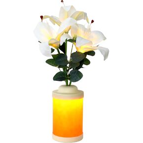 Lily Flower Lamp,Lily Artificial Flowers with LED Light,USB LED Night Ligh,Bedside Desk Bedroom Decorative Light,Creative Birthday Gifts for Friend,Holiday Wedding Photography Home Hotel Decor