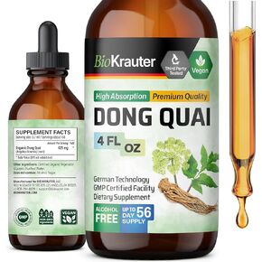 صبغة دونغ كاي - مستخلص سائل جذر حشيشة الملاك العضوي - دعم صحة المرأة - خالي من الكحول والسكر - قطرات نباتية 2 أونصة سائلة. in Kuwait